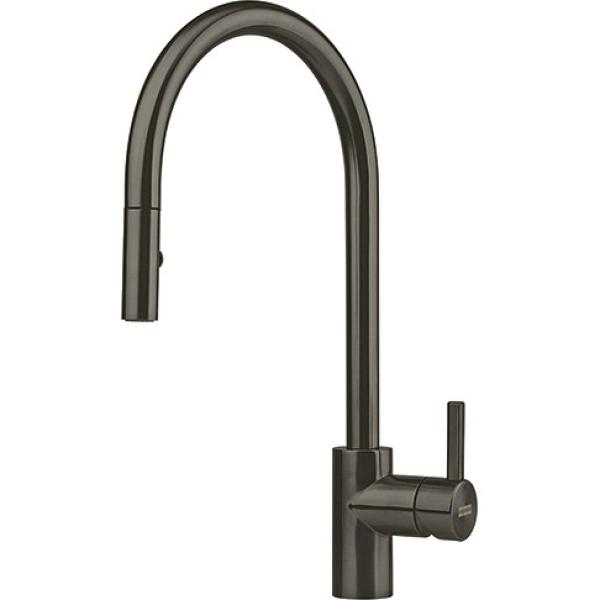 Grifo de cocina Franke Eos Neo con caño extraíble efecto spray pvd gris plomo 115.0628.256