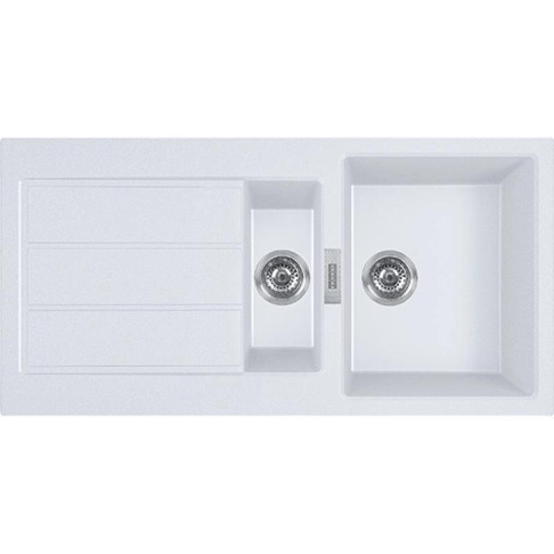Franke Sirius 2 S2D 651 plástico 1,5 un fregadero y medio con escurridor blanco de superficie 100x50 143.0634.555