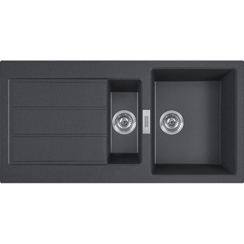 Franke Sirius 2 S2D 651 plástico negro 1,5 lavabo de una y media con escurridor de superficie 100x50 143.0634.554
