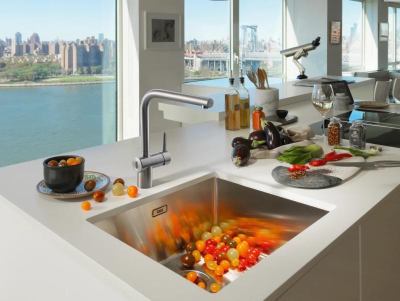 Grifo de cocina  Franke Atlas Neo Sensor de acero inoxidable macizo caño giratorio acero inoxidable 115.0625.489