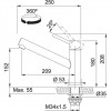 Franke Orbit massief rvs lage Keukenkraan met draaibare uitloop inox 1208953830