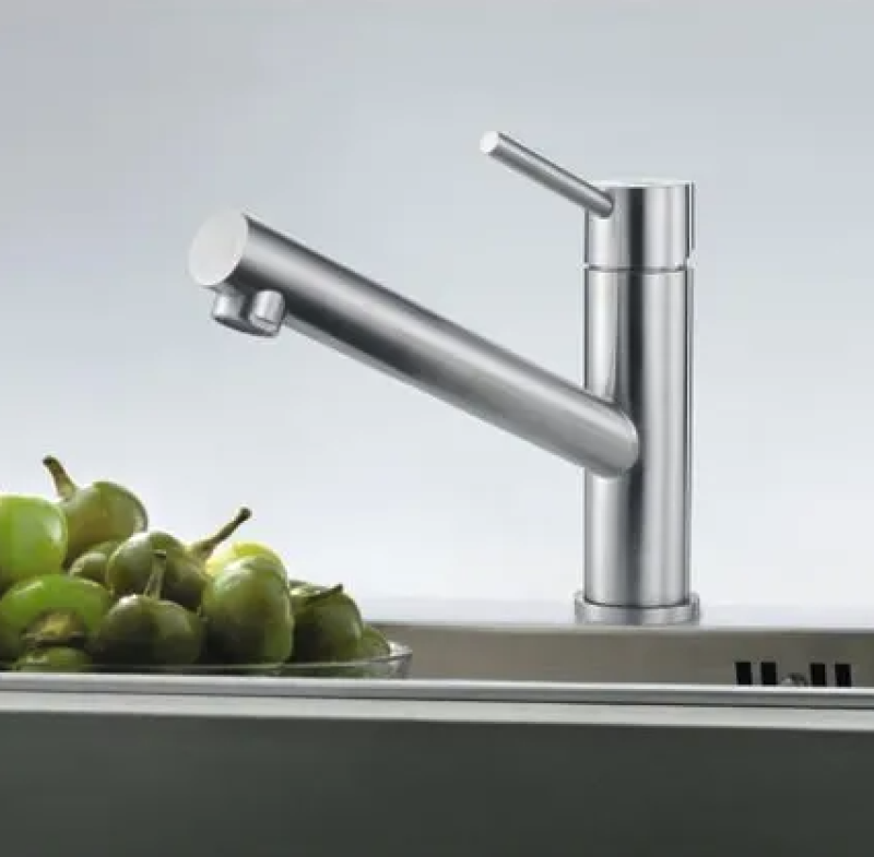 Grifo bajo de cocina Franke Orbit de acero inoxidable macizo con caño giratorio acero inoxidable 115.0569.290