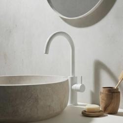 Grifo para lavabo Waterevolution Flow, modelo alto, blanco mate T1121FUBR