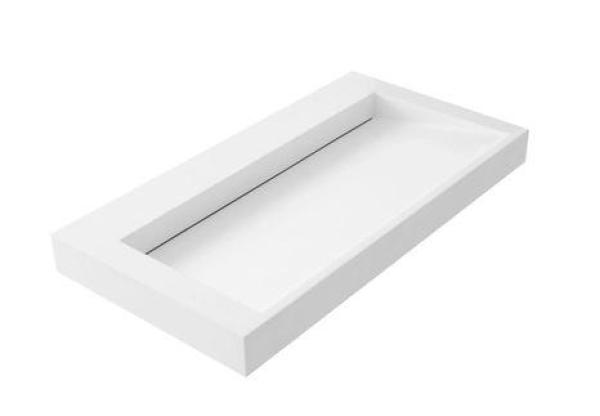 Fregadero Solid-S Quatra de superficie sólida en blanco mate sin orificio para grifo 90x45,5cm 1208953900.