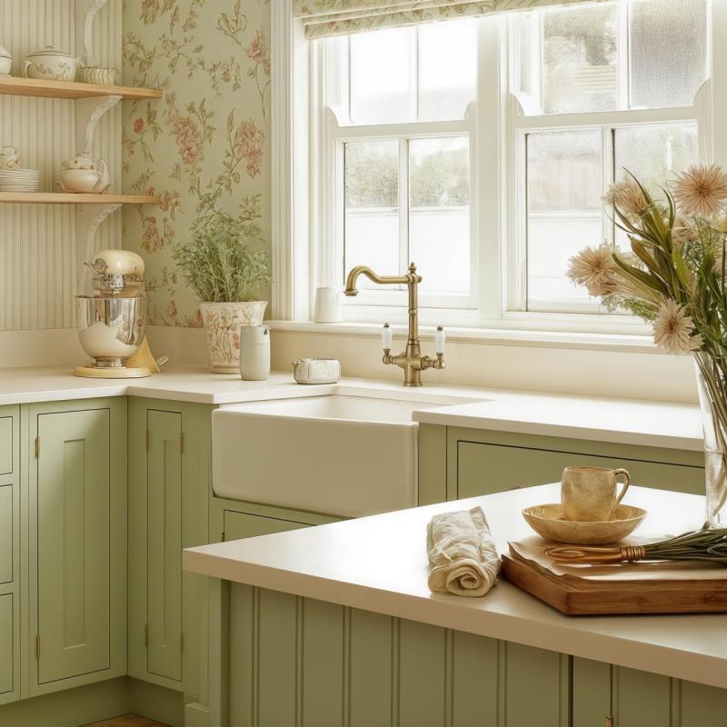 Grifo de cocina clásico PB Nostalgic Bronce con palancas blancas 1208953913