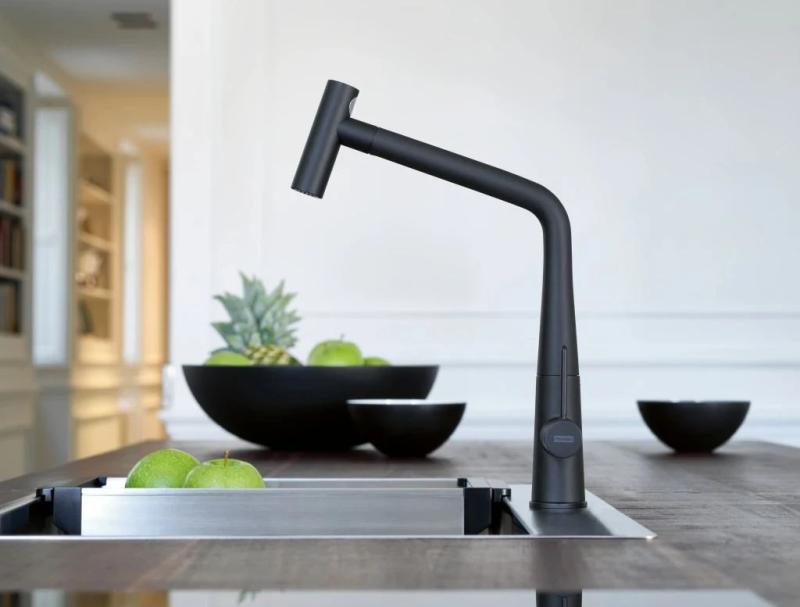 Grifo de cocina Franke Icon negro mate con caño extraíble 115.0625.190