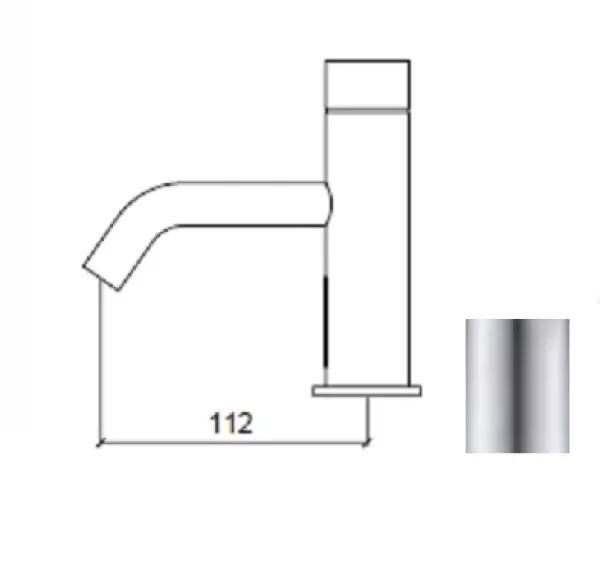 Grifo de lavabo electrónico Waterevolution Flow infrarrojos alimentado por pilas acero inoxidable T110EIE