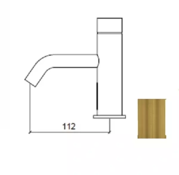 Grifo de lavabo electrónico Waterevolution Flow infrarrojos alimentado por pilas latón satinado T110ELE