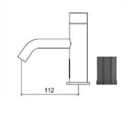 Grifo electrónico Waterevolution Flow para lavabo con funcionamiento por infrarrojos y alimentación por pilas Gris PlomoT110EGME