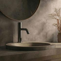 Grifo electrónico Waterevolution Flow para lavabo con funcionamiento por infrarrojos y alimentación por pilas Gris PlomoT110EGME