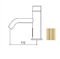 Grifo de lavabo electrónico Waterevolution Flow funcionamiento por infrarrojos alimentado por pilas dorado T110EWGE