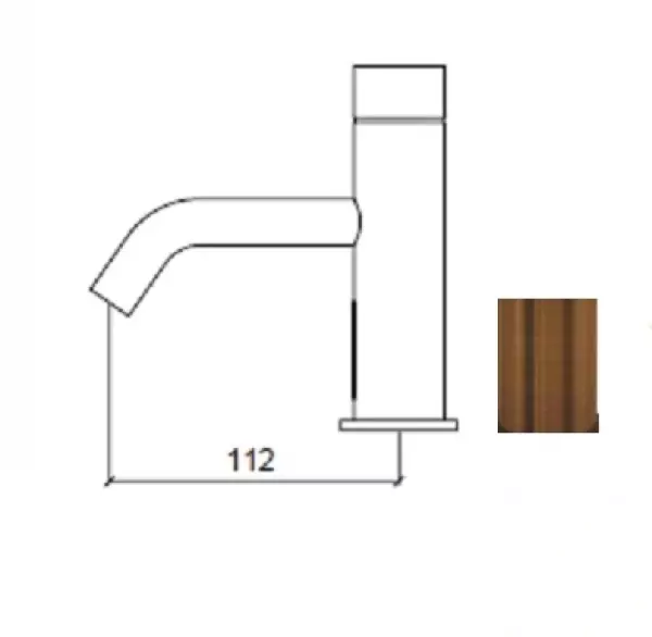 Grifo de lavabo electrónico Waterevolution Flow por infrarrojos a 230 voltios cobre T110EECPE