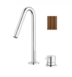 Grifo Waterevolution Flow de 2 orificios para lavabo PVD Cobre satinado con caño pequeño V 127mm T1121VCPE