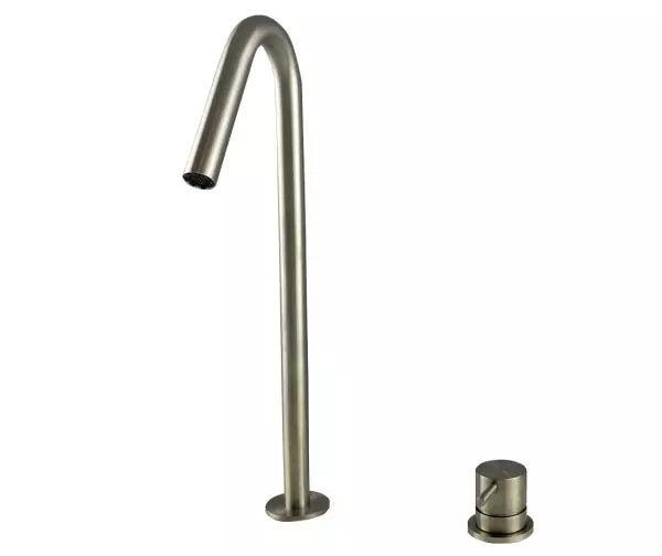 Grifo Waterevolution Flow de 2 orificios para lavabo de acero inoxidable con caño alto V 227mm T1122VIE