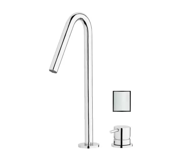 Grifo Waterevolution Flow de 2 orificios para lavabo blanco con caño alto V 227mm T1122VBR