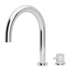 Grifo Waterevolution Flow cromado de 2 orificios para lavabo con caño bajo U 113mm T1121U01