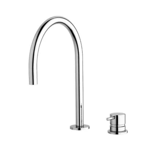 Grifo Waterevolution Flow cromado de 2 orificios para lavabo con caño bajo U 113mm T1121U01