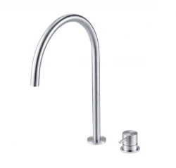 Grifo Waterevolution Flow de 2 orificios para lavabo de acero inoxidable con caño bajo U de 113 mm T1121UIE