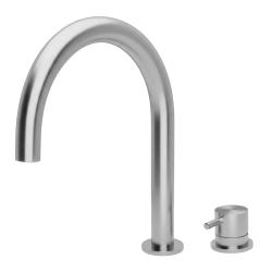 Grifo Waterevolution Flow de 2 orificios para lavabo de acero inoxidable con caño bajo U de 113 mm T1121UIE