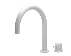 Grifo Waterevolution Flow de 2 orificios para lavabo blanco con caño bajo U de 113 mm T1121UBR