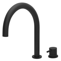 Grifo Waterevolution Flow de 2 orificios para lavabo negro con caño bajo U 113mm T1121UPR