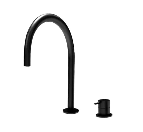 Grifo Waterevolution Flow de 2 orificios para lavabo negro con caño bajo U 113mm T1121UPR