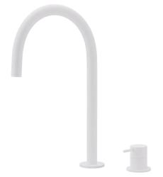 Grifo de lavabo Waterevolution Flow de 2 orificios, blanco, con caño alto de 200 mm T1122UBR