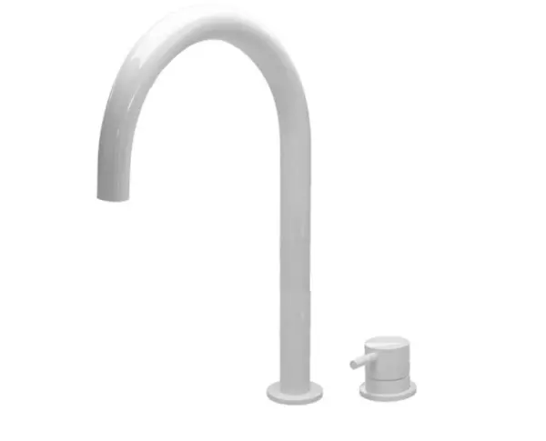 Grifo Waterevolution Flow de 2 orificios para lavabo blanco con caño alto U 213mm T1122UBR