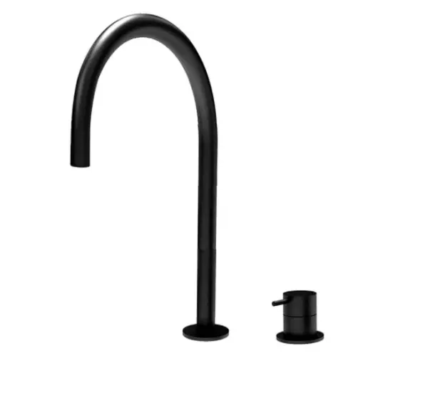 Grifo Waterevolution Flow de 2 orificios negro con caño alto U 213mm T1122UPR