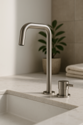 Grifo Waterevolution Flow de 2 orificios y caño alto 222 acero inoxidable T122HIE