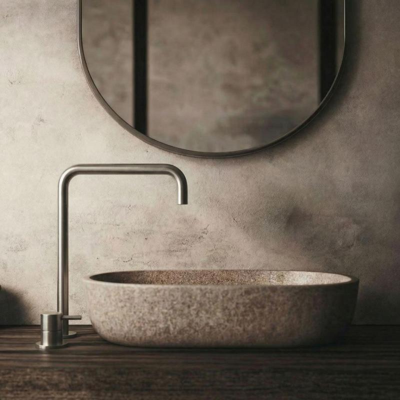 Grifo Waterevolution Flow de 2 orificios y caño alto 222 acero inoxidable T122HIE