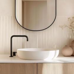 Grifo Waterevolution Flow de 2 orificios y caño alto 222 negro mate T122HPR