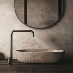 Grifo Waterevolution Flow de 2 orificios y caño alto 222 PVD Gris plomo T122HGME