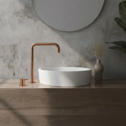 Grifo Waterevolution Flow de 2 orificios y caño alto 222 PVD Cobre satinado T122HCPE