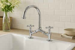 PB classic Nostalgische klassieke keukenkraan Chroom met variabele hart afstand 2 gats 18-25cm 1208954351