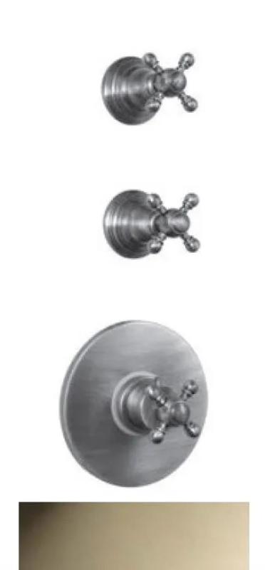 PB Classic Termostato de ducha empotrado nostálgico con 2 grifos de cierre, aspecto acero inoxidable