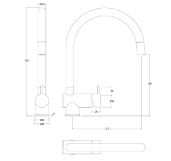 Grifo de cocina Waterevolution Flow de latón satinado con caño extraíble T155LE