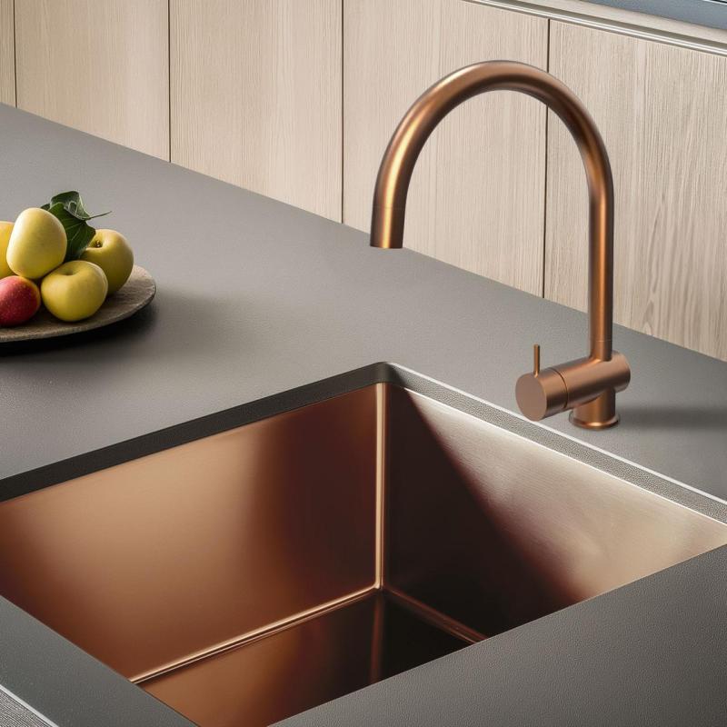 Grifo monomando de cocina Waterrevolution Flow PVD cobre cepillado con caño extraíble T155CPE