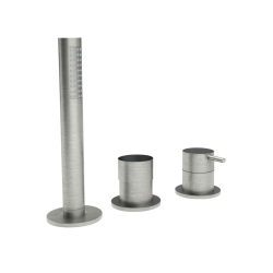 Mezclador de bañera Waterevolution Flow de 3 orificios para montaje en el borde de la bañera acero inoxidable T138SBIE