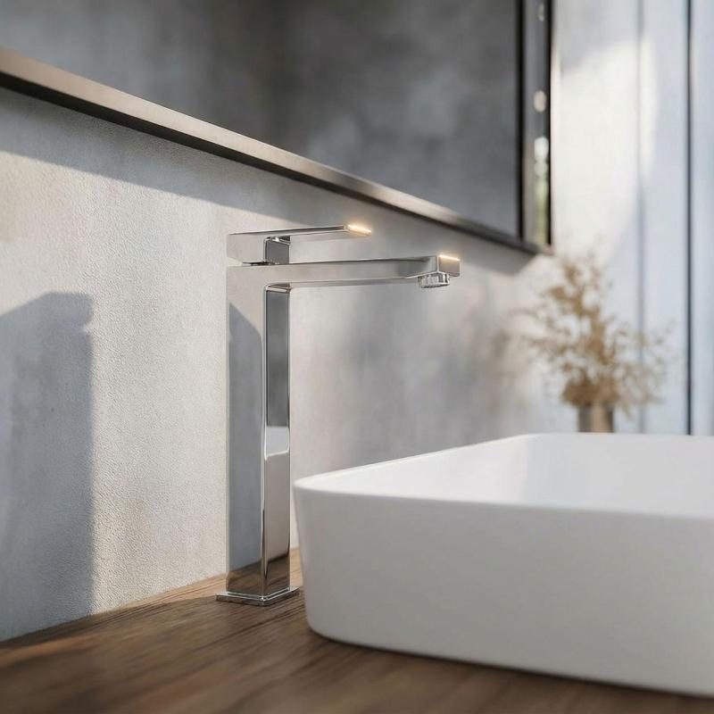 Mezclador PB Kiki de 1 orificio alto para lavabos cromado