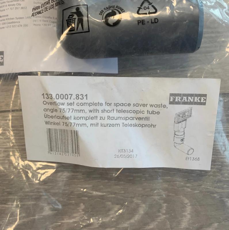 Rebosadero Franke Universal extra corto 133.0052.765