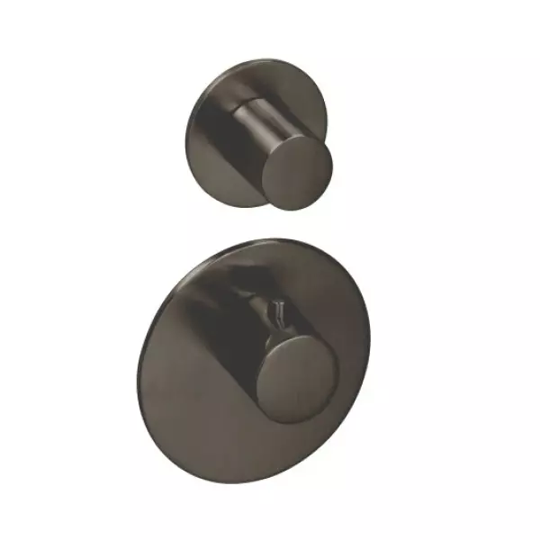 Mezclador termostático SB 316 AESTHETICS Round empotrado con 1 salida / llave de paso PVD gris plomo satinado 1208954896