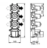 SB AESTHETICS Round Inbouw thermostaatkraan met 4 uitgangen/ 2x stop-omstelkraan mat zwart1208954961 (kloon)