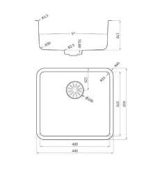 Fregadero de acero inoxidable Lorreine Pro de 40 cm para montaje enrasado, bajo encimera y sobre encimera 1208954978