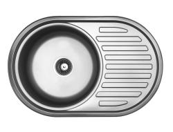 Fregadero Ausmann basic redondo con escurridor acero inoxidable 77x50 cm 1208955523