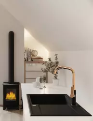 Fregadero de superficie de granito Aquadesign Cesena con escurridor reversible color negro