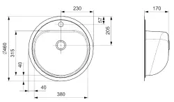 Reginox Atlantis 316 Acero Inoxidable CC Fregadero de acero inoxidable de montaje enrasado y montaje superior para barcos y embarcaciones lavabo R25451