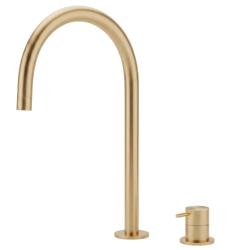 Grifo de lavabo Waterrevolution Flow de 2 orificios con caño alto de 200 mm, color Light Gold T1122UWGE