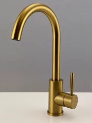 Mezclador de cocina Quadri York PVD dorado mate con caño giratorio 1208955905