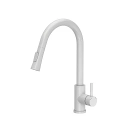 Mezclador de cocina Quadri Leeds con ducha extraíble con 2 posiciones blanco mate 1208955908